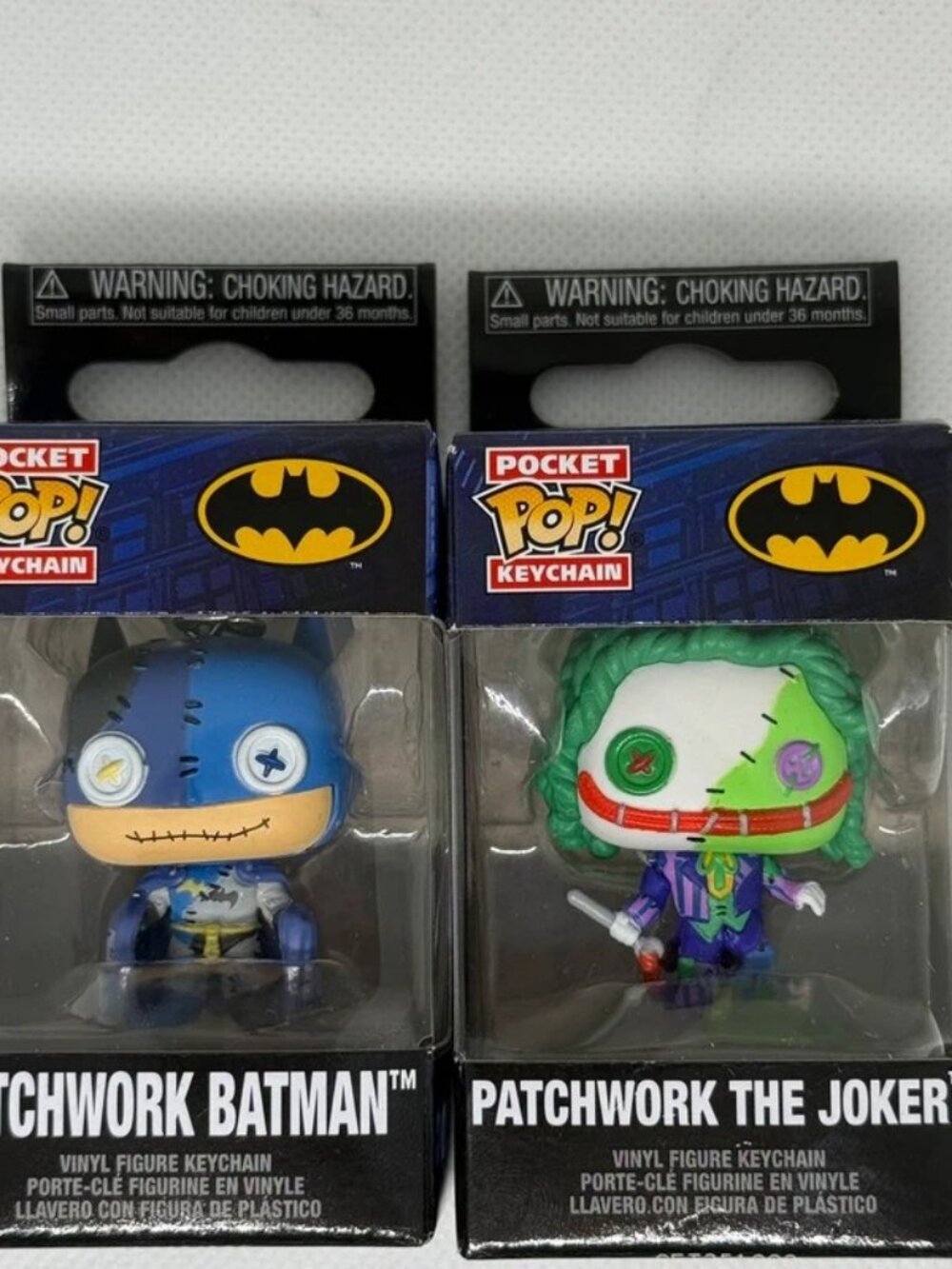Funko DC Batman Patchwork Batman & The Joker Pocket Pop Keychain 2pc Set